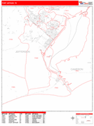 Port Arthur Digital Map Red Line Style